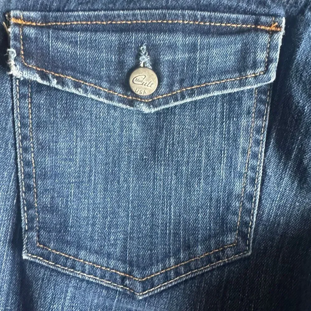Vintage Y2K Blue Cult Low Rise Boot Cut Flare Designer Denim Jeans USA Size 29